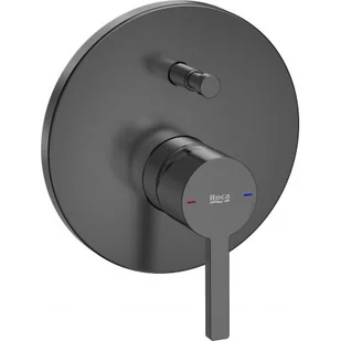 Roca Naia Black bateria wannowo-prysznicowa podtynkowa czarny szczotkowany A5A0B96NM0 - Baterie wannowe i prysznicowe - miniaturka - grafika 1