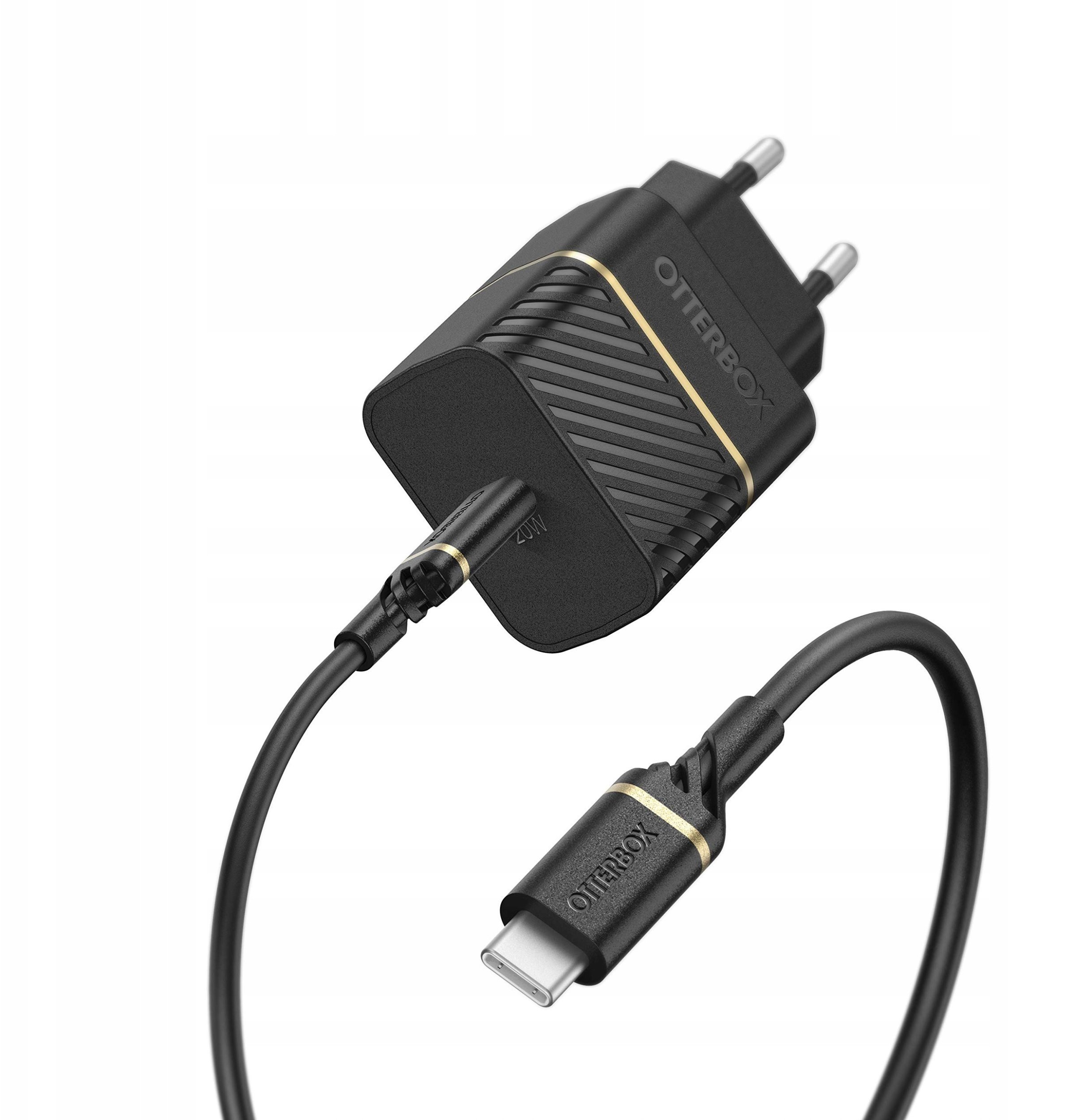 EU WALL CHARGER 20W 1X USB-C/20W USB-PD USB C-C CABLE 1M BLAC