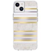 Etui i futerały do telefonów - Etui CASE-MATE Pearl Stripes MagSafe do Apple iPhone 14 Plus Szaro-złoty - miniaturka - grafika 1