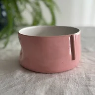 Miski i półmiski - Miska HugMe Różowa Ceramika 600ml - miniaturka - grafika 1