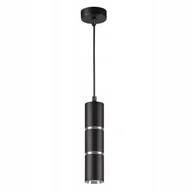 Lampy sufitowe - Lampa wisząca punktowa czarna srebrna tuba nad stół wyspę nowoczesna Polux - miniaturka - grafika 1