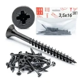 Wkręty - Wkręty do drewna uniwersalne czarne 3,5x16mm 20szt. - miniaturka - grafika 1