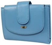 Portfele - Portfel Damski Skórzany PETERESON PTN 2516 Skóra Licowa Odpinana Klapka Niebieski 12 x 9 x 3 [cm] - miniaturka - grafika 1