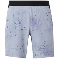 Spodenki męskie - REEBOK - SZORTY SPORTOWE MĘSKIE - LM STRENGTH 2IN1 spodenki błękitne - miniaturka - grafika 1