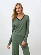 Piżamy damskie - Momenti Per Me Piżama Emerald Dreams L Zielony - miniaturka - grafika 1