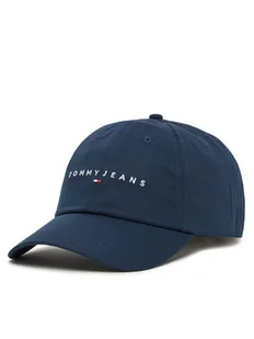 Tommy Jeans Czapka z daszkiem Logo 6 Panel Cap AW0AW16868 Granatowy - Czapki damskie - miniaturka - grafika 1