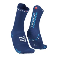 Skarpetki damskie - Skarpety Compressport Pro Racing Socks v4.0 Run High U niebieskie (XU00046B-533) - miniaturka - grafika 1