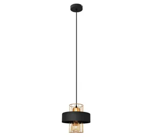 Żyrandol na lince VOLTA 1xE27/60W/230V czarny/złoty - Lampy sufitowe - miniaturka - grafika 1