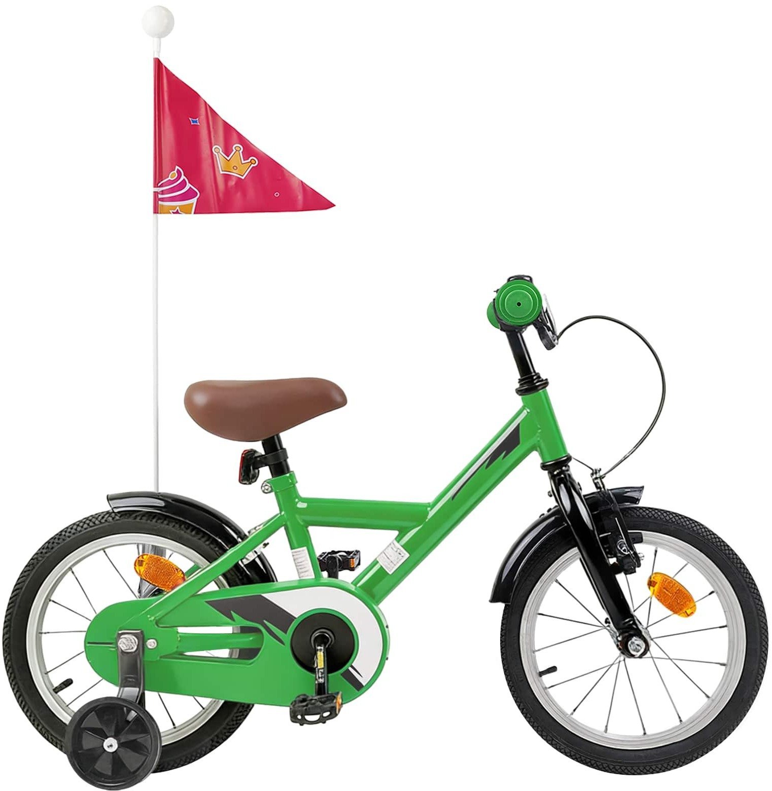 vidaXL vidaXL Rower Dziecięcy 14 Cali dla dzieci w wieku 3-5 lat zielony