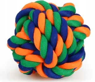 ZABAWKA GRYZAK DLA PSA PIŁKA PLECIONA BAWEŁNIANA SZNUR KOLOROWY DO ZABAWY - Zabawki dla psów - miniaturka - grafika 1