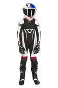 Odzież motocyklowa - Kombinezon Skórzany Macna Dziecięcy Czarny/Złamany Biały/Czerwony134 - miniaturka - grafika 1
