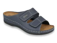 Kapcie damskie - Inblu - Obuwie buty damskie klapki skórzane granatowe - 37 - miniaturka - grafika 1
