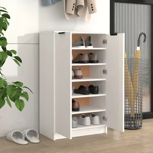 Lumarko Szafka na buty, biała, 59x35x100 cm, materiał drewnopochodny - Szafki na buty - miniaturka - grafika 4