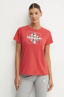Koszulki sportowe damskie - Columbia t-shirt sportowy Sun Trek SS Graphic kolor czerwony - miniaturka - grafika 1