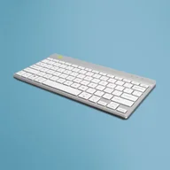 Klawiatury - R-Go Tools Ergonomiczna R-Go Compact Break klawiatura,Bluetooth, z oprogramowaniem do robienia przerw, QWERTY (US), biała - miniaturka - grafika 1