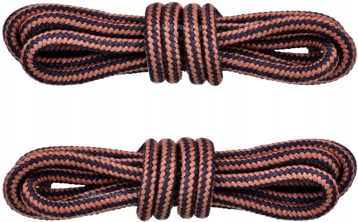 CZARNO-BRĄZOWE Sznurówki TREKKINGOWE 75 cm Okrągłe 5 mm SZNUROWADŁA G9-64