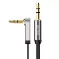Kable USB - UGREEN płaski kątowy kabel przewód audio AUX 3,5 mm mini jack 0,5 m czarny (AV119 10596) AV119 10596 - miniaturka - grafika 1