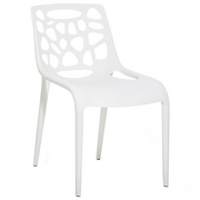 Fotele i krzesła ogrodowe - Beliani Krzesło do jadalni białe MORGAN 21643 21643 - miniaturka - grafika 1