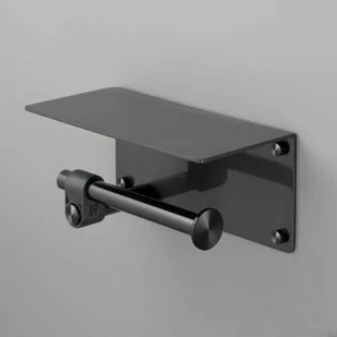 Uchwyt na papier toaletowy z półeczką Cast Gun Metal - Stojaki i wieszaki na papier toaletowy - miniaturka - grafika 1