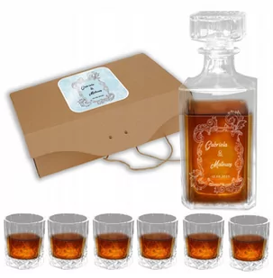 ŚLUBNA KARAFKA NA WHISKY+6 SZKLANEK+GRAWER Y9 - Szklanki ŚLUBNA KARAFKA NA WHISKY+6 SZKLANEK+GRAWER Y9 - Szklanki - miniaturka - grafika 1