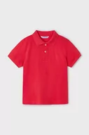 Koszulki dla chłopców - Mayoral polo bawełniane dziecięce kolor czerwony gładki - miniaturka - grafika 1
