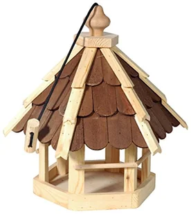 dobar Dobar 90638E Vogelhaus Aus Holz (Kiefer) Für Garten, Balkon, Mit Dunklen Holzschindeln, Kordel Zum Aufhängen - Vogelhäuschen Vogel-Futterhaus - Klatki i wyposażenie dla ptaków - miniaturka - grafika 1