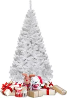 Choinki - Sztuczna choinka COSTWAY 150 cm z 350 czubkami, igłami z PVC i metalowym stojakiem, jodła, choinka idealna do domu, biura i sklepów, biała - miniaturka - grafika 1