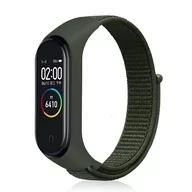 Akcesoria do smartwatchy - Opaska Pasek Bransoleta Nylon Xiaomi Mi Band 5 6 7 Zielona - miniaturka - grafika 1