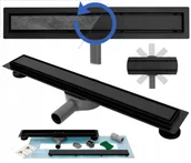 Odpływy liniowe - Rea Odpływ liniowy czarny 50cm NEO PRO Rea REA-G0999 - miniaturka - grafika 1