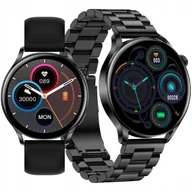Smartwatch - Smartwatch damski z funkcją rozmów ciśnienie puls polskie menu zegarek dla kobiety / trzy paski - JG Smart AK37 - miniaturka - grafika 1