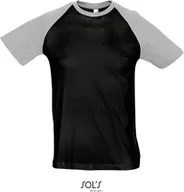 Koszulki męskie - SOLs 11190 Raglan Funky 150 Koszulka męska - Kolor: Czarny/szary melanż - Rozmiar: L - miniaturka - grafika 1