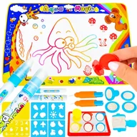 Maty edukacyjne - MATA WODNA DO MALOWANIA RYSOWANIA 100x80 cm ZESTAW PIECZĄTKI PISAKI FORMY - miniaturka - grafika 1