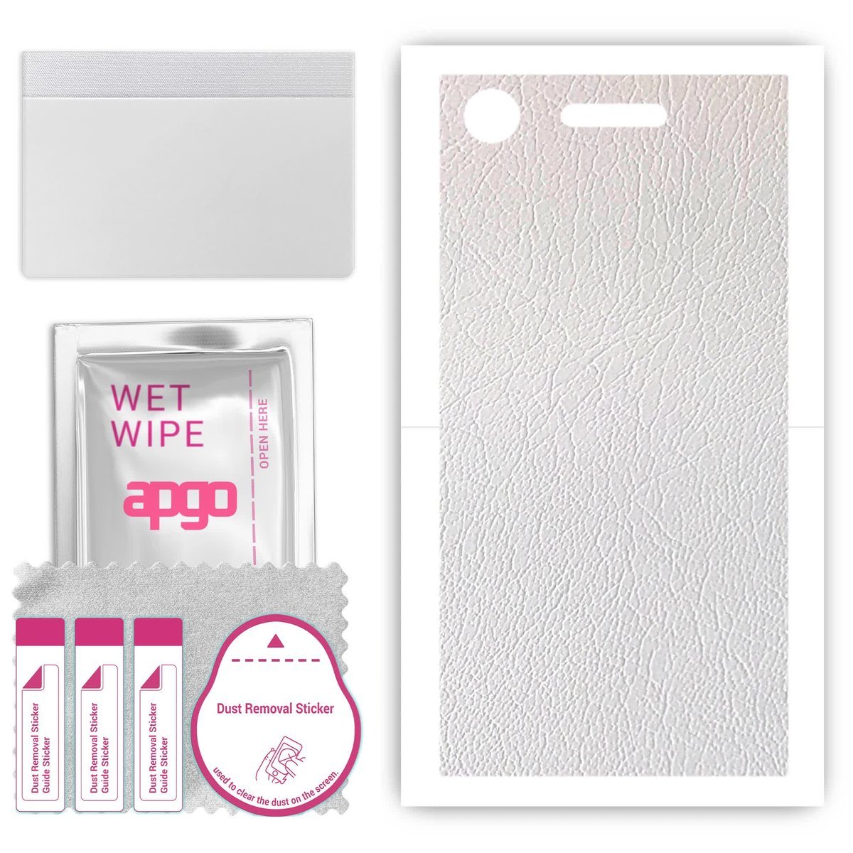 Folia naklejka skórka strukturalna na TYŁ do Sony Xperia XZ1 - Skóra Biała - apgo SKINS