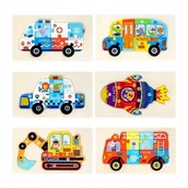 Zabawki interaktywne dla dzieci - DREWNIANA UKŁADANKA DLA DZIECI ROZWIJAJĄCA PUZZLE NUMERYCZNE DO NAUKI CYFR - miniaturka - grafika 1