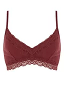Biustonosze - DeFacto Bralette koronkowy biustonosz damski – miękki i oddychający biustonosz (bordowy melanż, 75/A), Bordo melanż, 75A - miniaturka - grafika 1