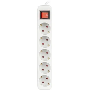 Listwa przedluzacz 1.5m 5x230 b PS1-05F-0150-W - Listwy zasilające - miniaturka - grafika 1