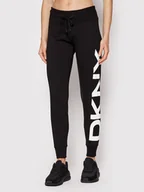 Spodnie sportowe damskie - DKNY Sport Spodnie dresowe DP1P1947 Czarny Regular Fit - miniaturka - grafika 1