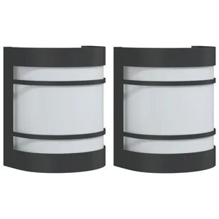 vidaXL Kinkiety zewnętrzne, 2 szt., czarne, stal nierdzewna - Lampy ogrodowe - miniaturka - grafika 1