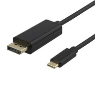 Adaptery i przejściówki - Deltaco 00140012 adapter kablowy 1 m USB Type-C DisplayPort Czarny 00140012 - miniaturka - grafika 1