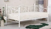 Łóżka dla dzieci i młodzieży - Metalowe łóżko 90x200 białe ze stelażem Umeblowana.com - miniaturka - grafika 1