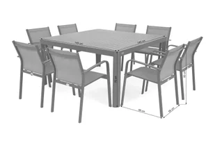 Meble ogrodowe aluminiowe Katania Square Grey / Window Grey 8+1 - Meble ogrodowe - miniaturka - grafika 9