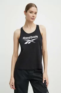 Reebok top bawełniany Identity kolor czarny 100034778 - Koszulki sportowe damskie - miniaturka - grafika 1