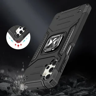 Wozinsky Ring Armor pancerne hybrydowe etui pokrowiec + magnetyczny uchwyt Samsung Galaxy A32 5G czarny - Etui i futerały do telefonów - miniaturka - grafika 7