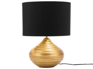 Shumee Lampa stołowa Shumee Lampa stołowa ceramiczna złota KUBAN 78621 - Lampy stojące - miniaturka - grafika 1