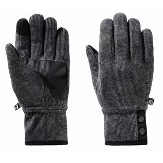 Rękawiczki - Rękawice polarowe Jack Wolfskin WINTER WOOL GLOVE dark grey - XS - grafika 1