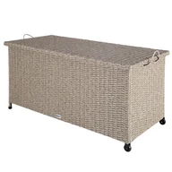 Skrzynie ogrodowe - Skrzynia ogrodowa Kremowa Technorattan 122x56x61cm Kółka - miniaturka - grafika 1