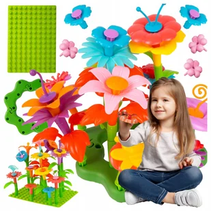 Klocki Ogród W Kuferku 73 Elementy Kwiatki Do Układania Dla Dzieci 3+ - Klocki - miniaturka - grafika 1