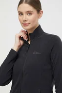 Bluzy damskie - Jack Wolfskin bluza sportowa Taunus kolor czarny gładka - miniaturka - grafika 1