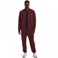 Bluzy męskie - Męska bluza dresowa rozpinana bez kaptura Under Armour UA Summit Knit Graphic Full-Zip - bordowa - miniaturka - grafika 1