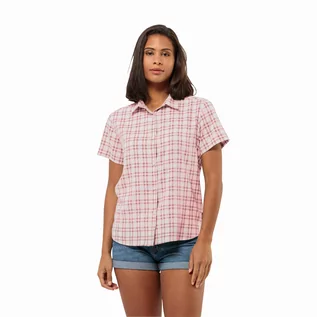 Koszule damskie - Damska koszula Jack Wolfskin FEBLA SHIRT W soft pink check - L - grafika 1